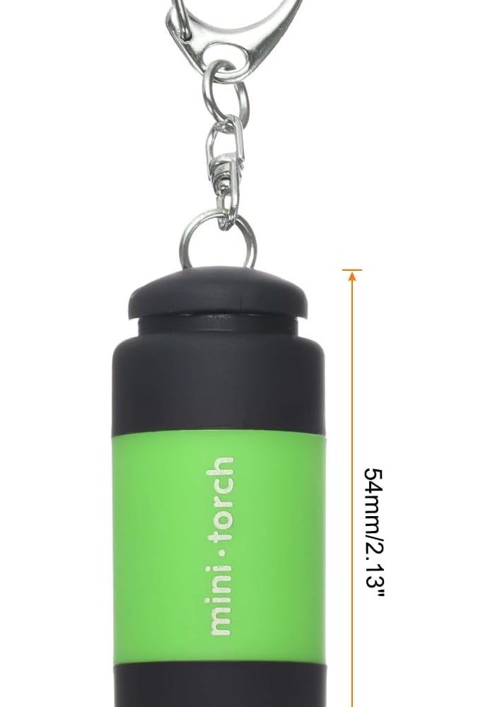 PATIKIL Mini Keychain Flashlight - Portable USB Rechargeable LED Torch in Light Green - Image 2
