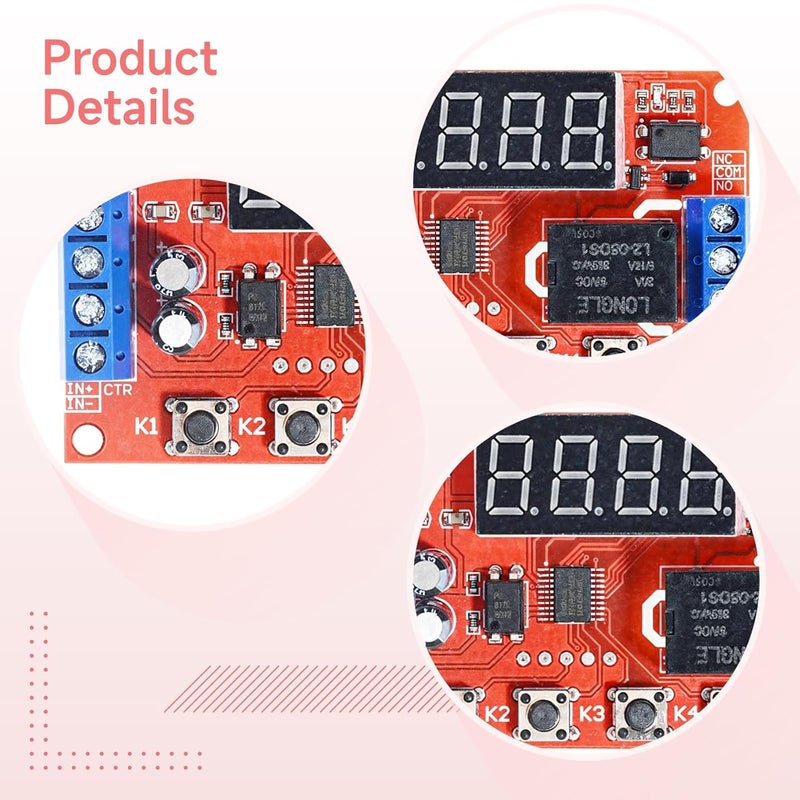 Time Delay Relay Module, 12V, 32 Modes, Led Display, 10A - Image 4