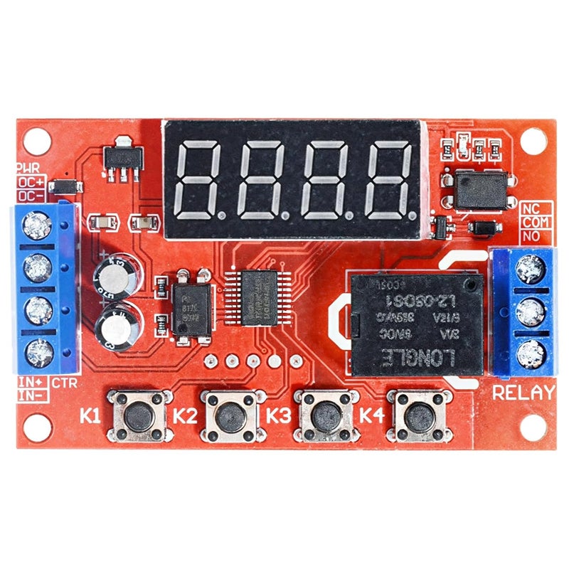 Time Delay Relay Module, 12V, 32 Modes, Led Display, 10A - Image 1