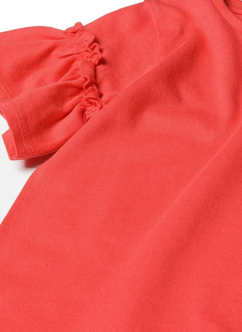 MINOTI Teen Girls T-Shirt with Ruffle Sleeve Detail