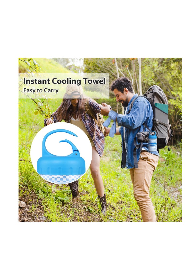 SOLARAE Cooling Towel Set - 2 Pack Instant Cooling Towels for Neck and Face, Soft Breathable Ice Towels for Yoga, Sports, Gym, Camping & More Activities (Blue & Grey, 40"x12") - Image 4