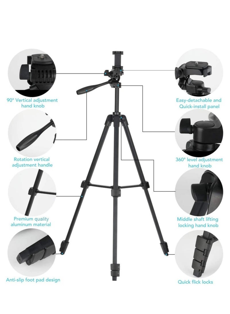 Flexible Tripod, Eocean 136cm Extendable Phone Tripod Stand with Carry Bag,Cell Phone Tripod with Wireless Remote,Universal Tripod for Video Selfie,iPhone Tripod Stand Travel Camera Tripod - Image 2