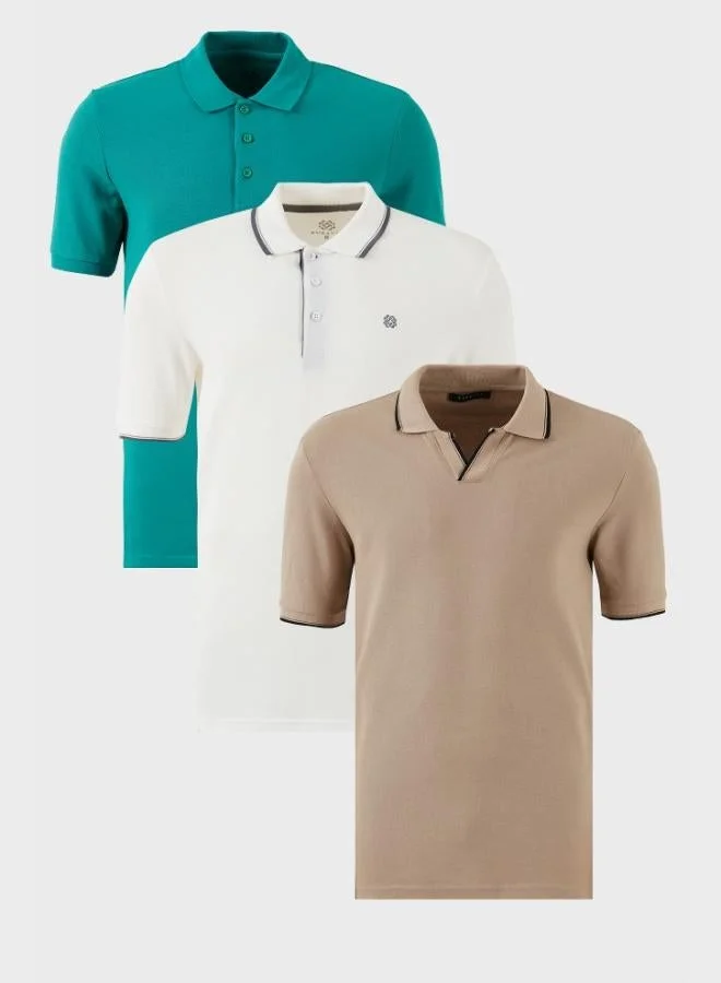 Buratti Buratti Cotton Regular Fit 3-Pack Polo Collar T-Shirt Men's POLO COLLAR T-SHIRT 59029641827S3