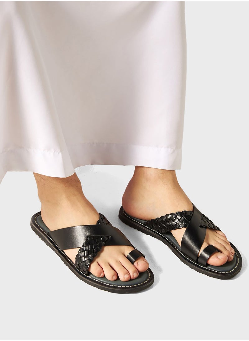 DUCHINI - Weave Detail Arabic Sandals - Image 1