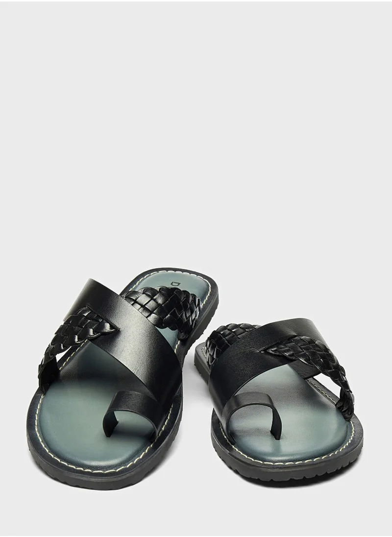 DUCHINI Weave Detail Arabic Sandals