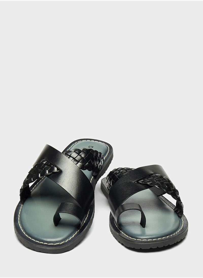 DUCHINI - Weave Detail Arabic Sandals - Image 1