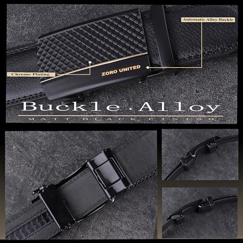 ZORO UNITED Men's Vegan Leather Belt for Men | (Formal/Casual) | Black - Image 2