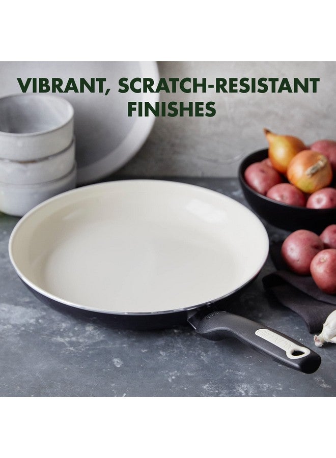 جرين بان مقلاة سيراميك صحية غير لاصقة من GreenPan Rio، مقاس 12 بوصة، خالية من PFAS، آمنة للاستخدام في غسالة الأطباق، لون أسود - Image 5