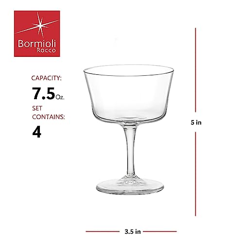 Bormioli Rocco Bartender Novecento 7.5 oz. Fizz Cocktail Glasses, Set of 4, Clear - Image 2