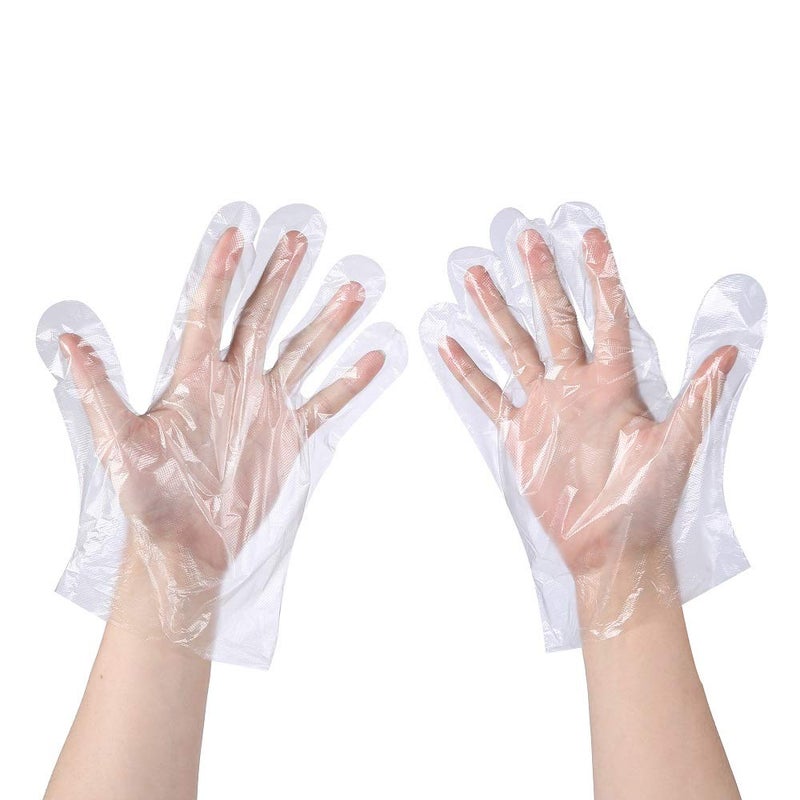 MoloTAR 100 pcs Plastic Disposable GlovesDisposable Gloves One Size Fits Most