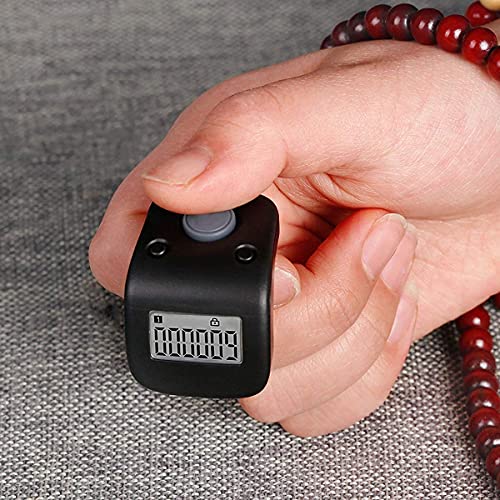 Arvakr Rechargeable Silent Finger Counter 6 Channels Digital Tasbih Tally Clicker with LED for Prayer Knitting Sports Gift Black - Image 2