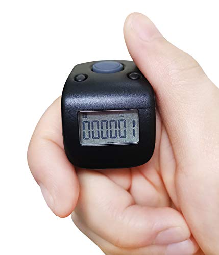 Arvakr Rechargeable Silent Finger Counter 6 Channels Digital Tasbih Tally Clicker with LED for Prayer Knitting Sports Gift Black - Image 1