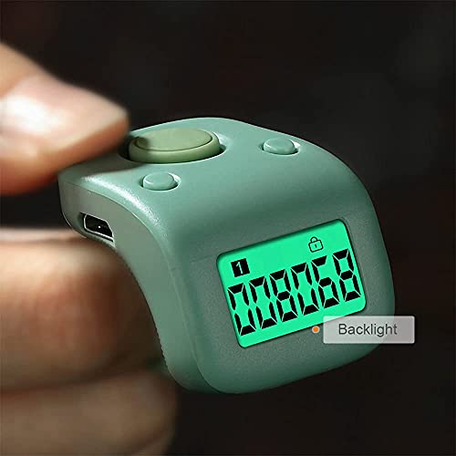 Arvakr Rechargeable Silent Finger Counter 6 Channels Digital Tasbih Tally Clicker with LED for Prayer Knitting Sports Gift Black - Image 5