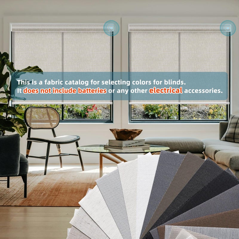 SmartWings Motorized Smart Roller Shades in Light Filtering, Electric Blinds with Remote for Windows Compatible with Alexa/Google Home/Homekit, Customized, Multi-Color Fabric Samples - Image 2