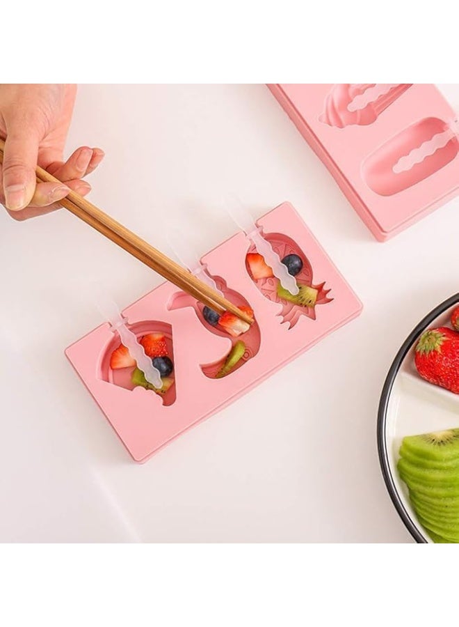 Silicone Ice Cream Popsicle Mould – 6-Cavity Cute Animal Design, Random Colour  - Image 4