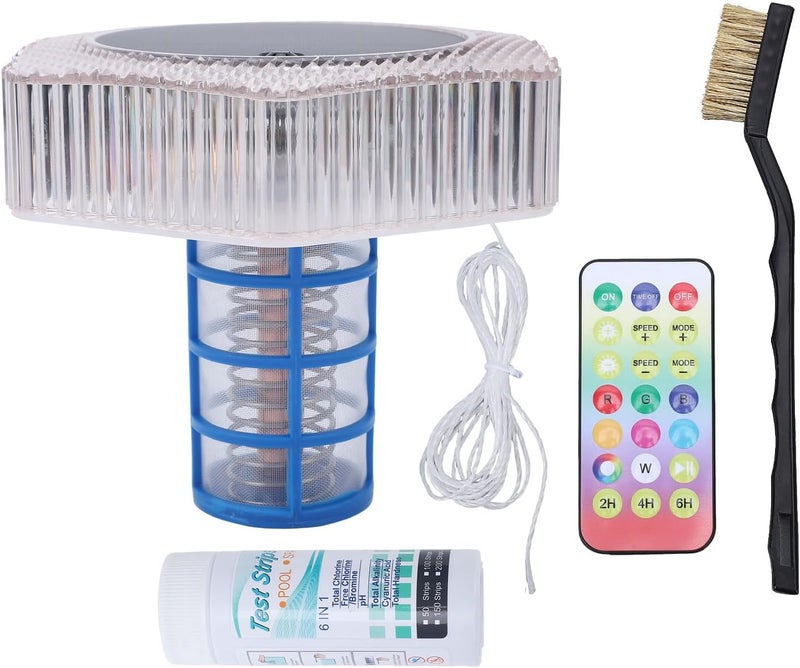 ضوء حمام سباحة RGB الشمسي من Dpofirs مع أيونيزر | مزيل آلي عائم لتنقية مياه المياه المالحة - Image 1