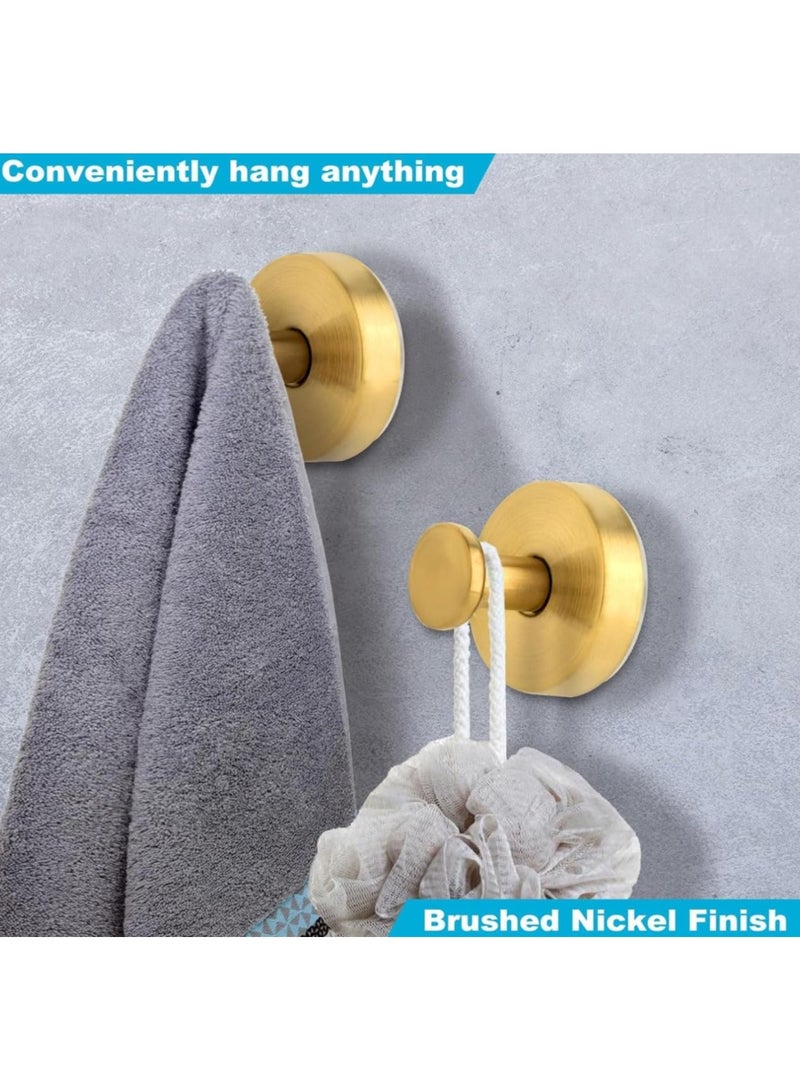 YQbest خطاطيف شفط ذهبية غير لامعة للاستحمام، الحمام، المطبخ، أبواب الزجاج، المرايا، والبلاط لتعليق لوفات الاستحمام، المناشف، المعاطف، أردية الحمام – تدعم حتى 15 رطل، مقاومة للماء، مقاومة للصدأ – عبوة من 2 - Image 2