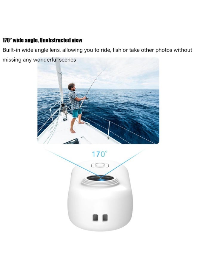 Generic Motion Trail Camera Waterproof Thumb Sized Sports Camera 4K 30fps HD 170° Wide Angle Magnetic Mount Hands-Free Recording for Cycling Diving Travel Outdoor Adventures White  - Image 2