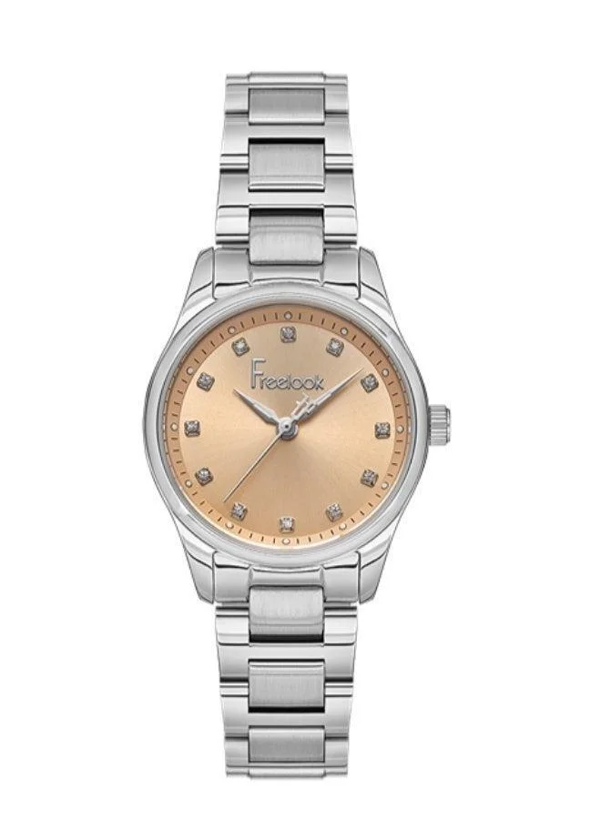 Freelook Paris Freelook - Naturelle Women's Watch | Steel Case | Stainless Steel Band | Orange & Round Dial | Analog | Japanese Quartz | Mineral Glass | Premium Luxury Watch | Ideal Gift | Water Resistant 50 Meters