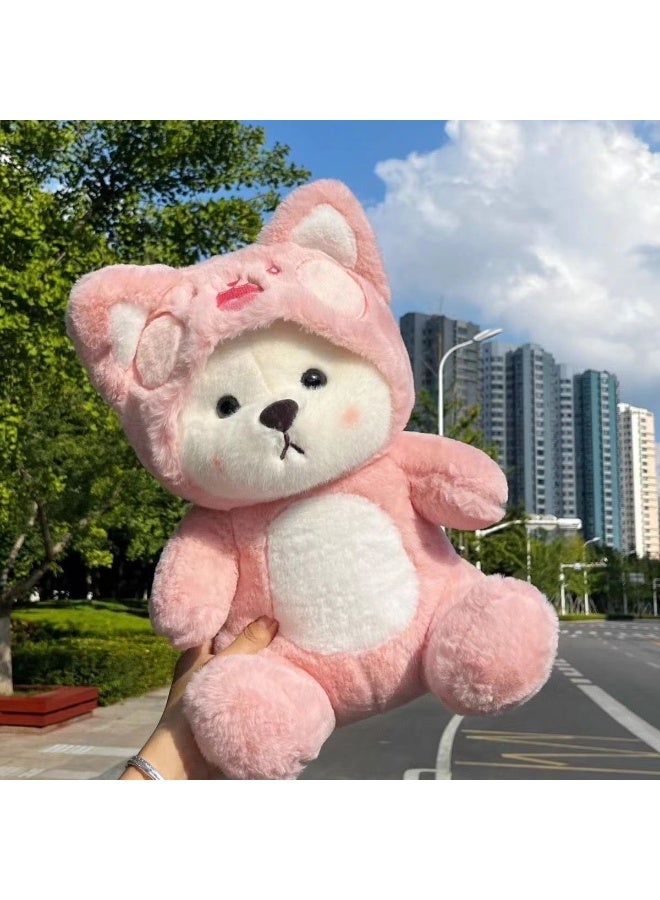 صن سباير دمية دب قطيفة بطول 30 سم دمية دب قطيفة قابلة للتلبيس دمية قطيفة رائعة لحفلات الحيوانات دمية رفيقة للأطفال - Image 4