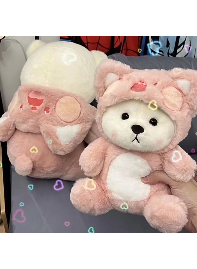 صن سباير دمية دب قطيفة بطول 30 سم دمية دب قطيفة قابلة للتلبيس دمية قطيفة رائعة لحفلات الحيوانات دمية رفيقة للأطفال - Image 3