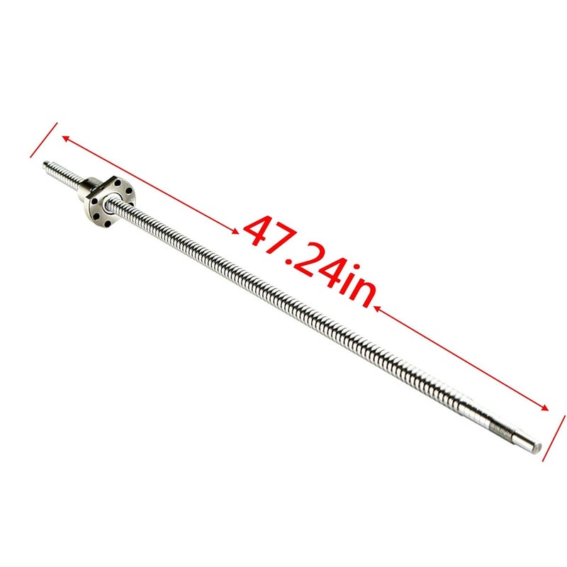 CHUANGNENG Ballscrew kit SFU1605 RM1605 1200mm Ball Screws Bearings + Set BK/BF12 Kits End Support Ballnut Housing,with end Machining,Length Approx 47.24inch / 1200mm for CNC Machine - Image 2