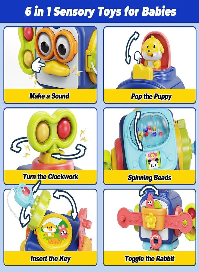 براند كونكور ألعاب مونتيسوري الحسية من ماركة كونكر، هدية مثالية لعيد ميلاد الطفل الأول، هدية رائعة للأطفال الصغار، مكعب لوحة الأنشطة، مناسب للأطفال من عمر 6 إلى 12 شهرًا، ألعاب تعليمية للأطفال، لعبة ألغاز السفر بالطائرة، صندوق أنشطة مكعب - Image 2
