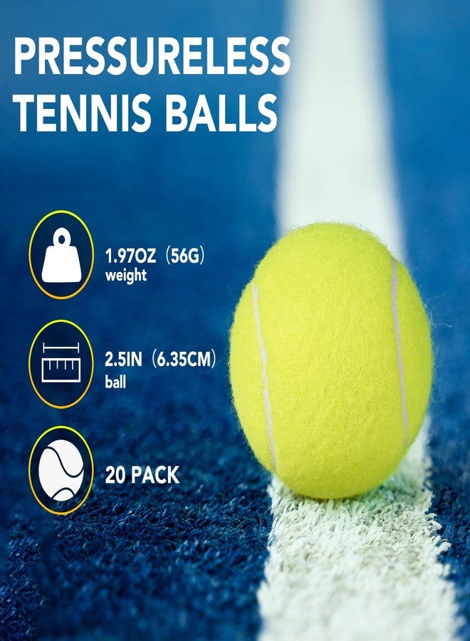 INSUM 20 Pack Bulk Tennis Balls, High Elasticity for Practice - Image 2