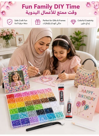 32000Pcs 3mm Resin Rhinestones 28 Colors Multicolor Jelly Crystal Diamond Bedazzling Glitter Kit DIY with 3Pcs B7000 Jewelry Glue for Nail Art & Crafts - view 4