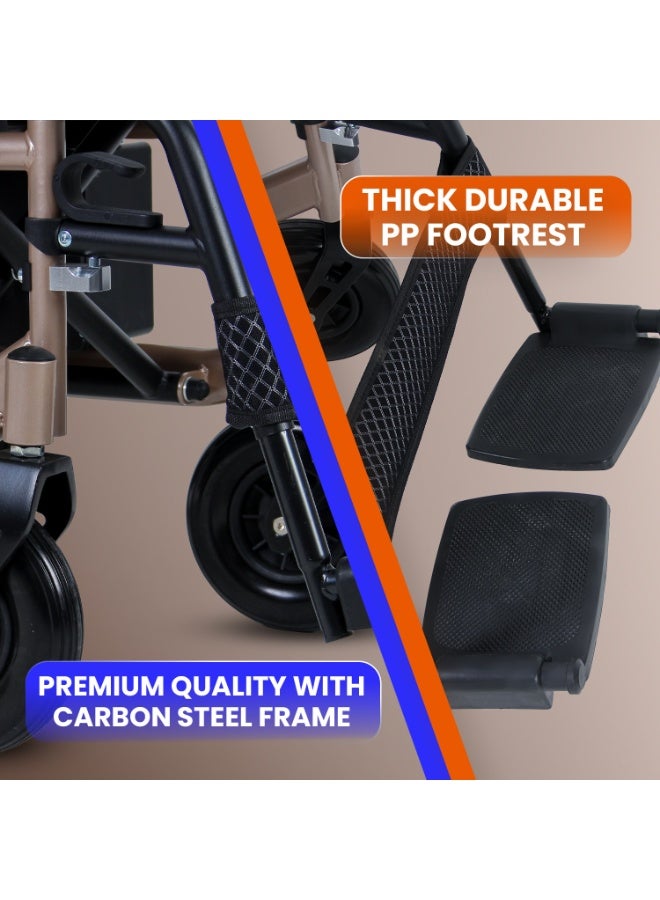 O.N.E O.N.E Heavy duty long travel wheelchair 46cm wide seat foldable adjustable with electronic remote 360º rotation for adult, elderly, disabled - Image 3