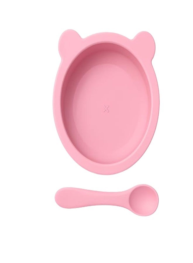 TAG24 Silicone Baby Feeding Bowl and Spoon Set for Babies with Suction Base, BPA-Free, Non-Slip, Safe for Infants and Toddlers Mealtime (Pink) - Image 3