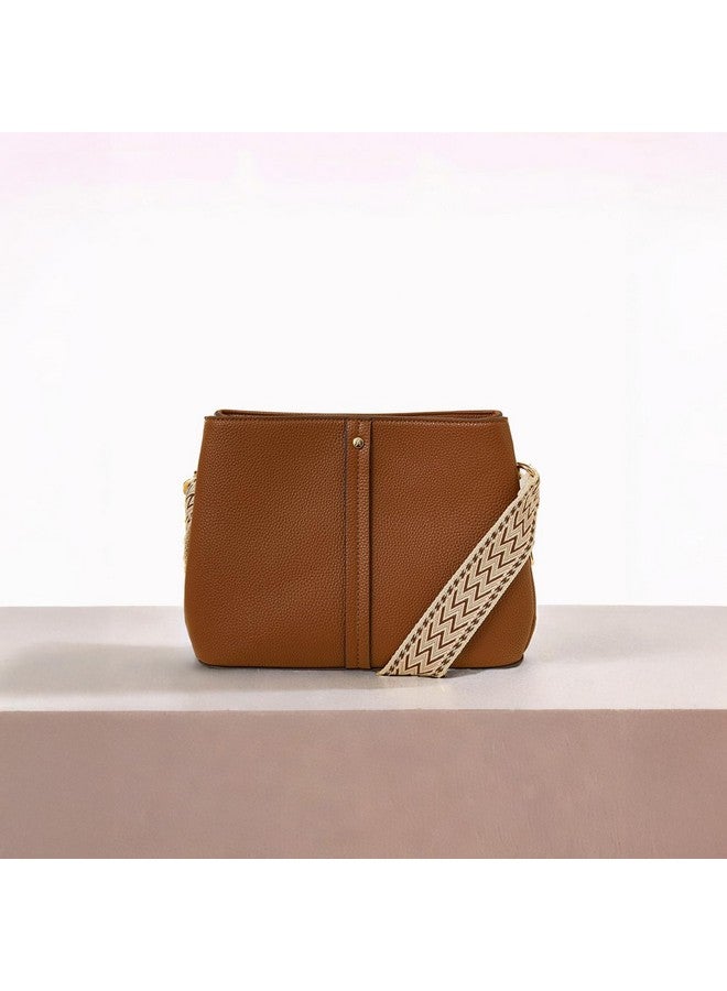 Accessorize London Women's Brown Webbing Strap Sling Bag | Bags for women | Ladies Purse Handbag | Bags for Women For Office Use, Work - Image 3