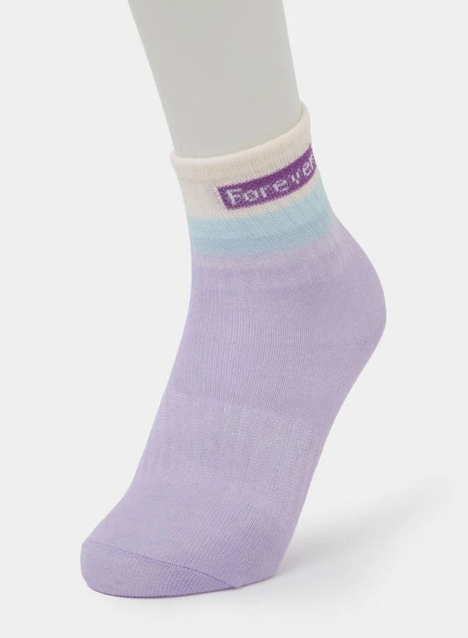 Styli Pack of 5 - Girls Striped Cotton Blend Socks