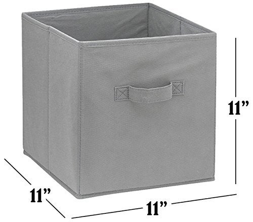 Handy Laundry Foldable Cube Storage Bins - 6 Pack - These Decorative Fabric Storage Cubes are Collapsible and Great Organizer for Shelf  Closet or Underbed. Convenient for Clothes or Kids Toy Storage (Grey) - Image 5