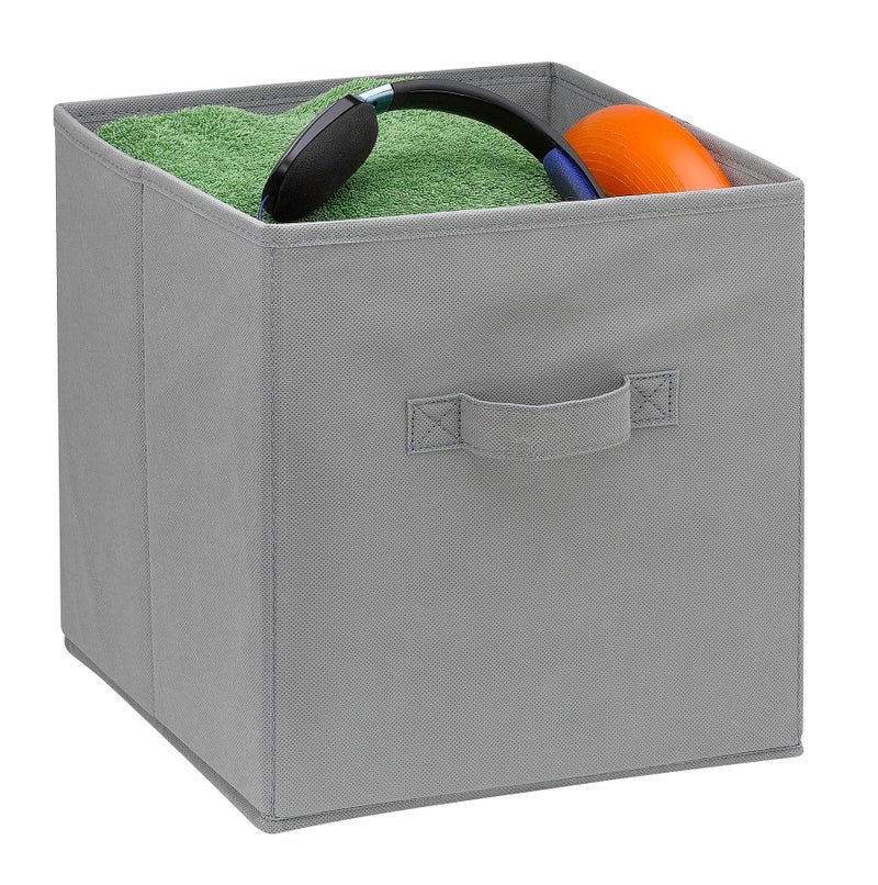 Handy Laundry Foldable Cube Storage Bins - 6 Pack - These Decorative Fabric Storage Cubes are Collapsible and Great Organizer for Shelf  Closet or Underbed. Convenient for Clothes or Kids Toy Storage (Grey) - Image 4