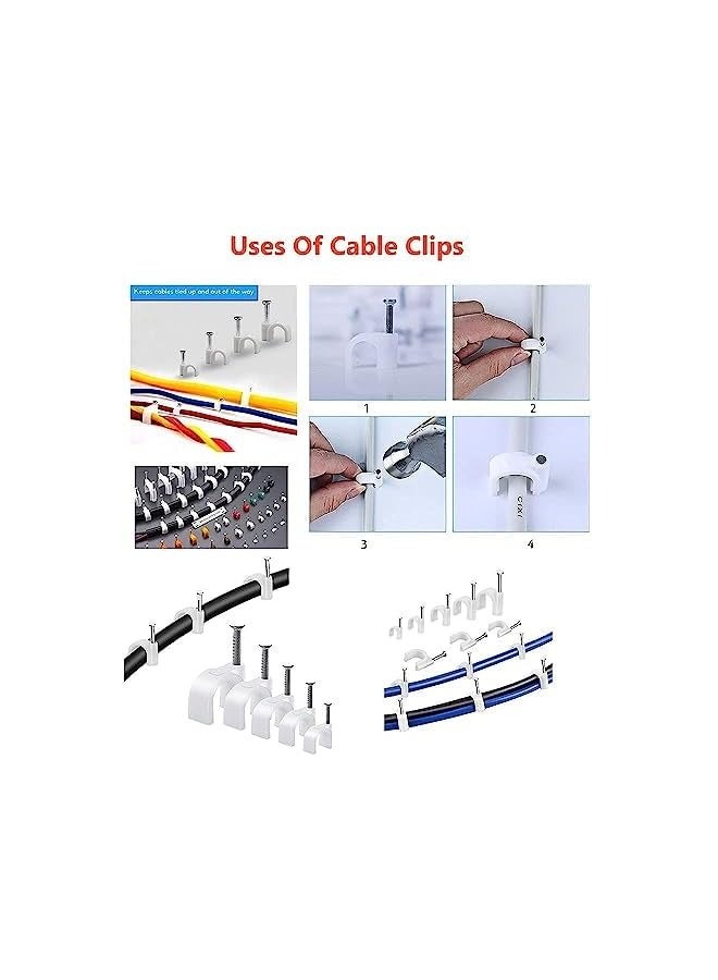 Promass Plastic Cable Wire Clip 12mm - 100pcs. It is great for home and office cable management. Can be used in Electrical, Ethernet, Dish Wire, Coax Cable. - Image 4