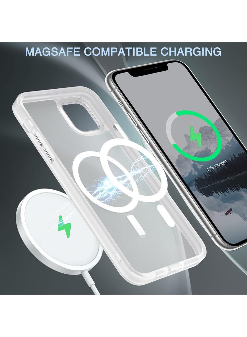 أكاليكس جراب مغناطيسي غير لامع لهاتف iPhone 11 Pro Max، حماية عالية الجودة من السقوط مع شريط مقاوم للصدمات، جراب خلفي شفاف غير لامع للهاتف (أبيض) - Image 5