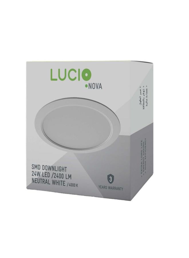 Lucio 24W 2400-Lumens 4000K LED SMD Downlight Neutral White DR46d-24W-4000K