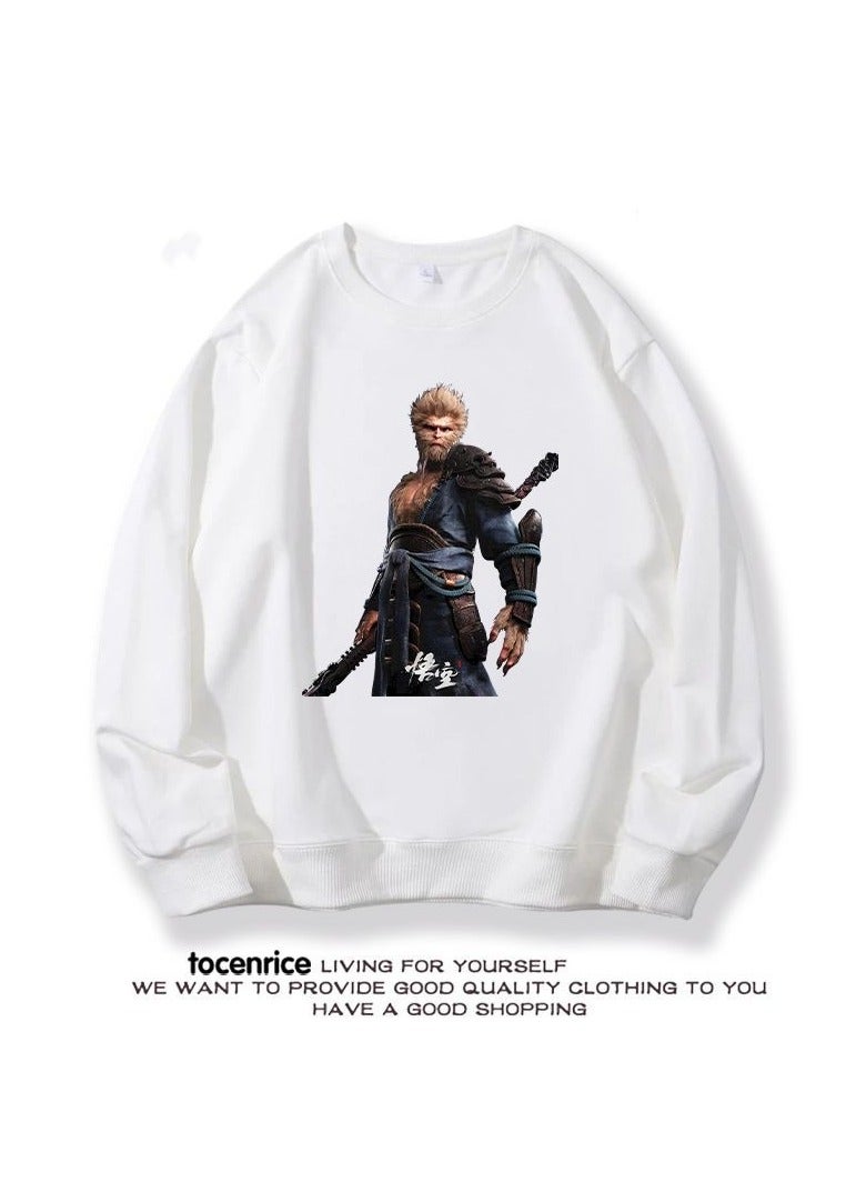 MQD Black Mythical Loose Round Neck Hoodie