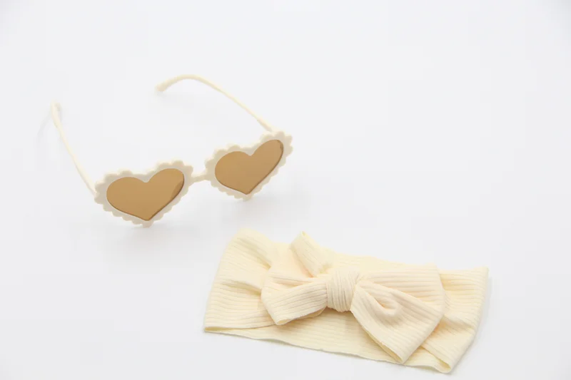D'Daniela Ana Glasses and Headband Set For Babies and Girls Cream Colour