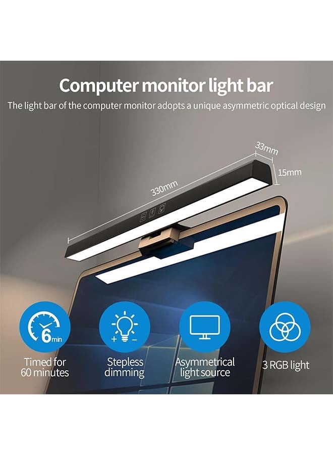 DURKU Monitor Light, LED Computer Monitor Lamp, Three lighting modes, Hue Adjustment Features,  E-Reading USB Powered Lamp, Touch Control, for Desk/Gaming/Office, Complements With Backlight-83x30x330mm - Image 2