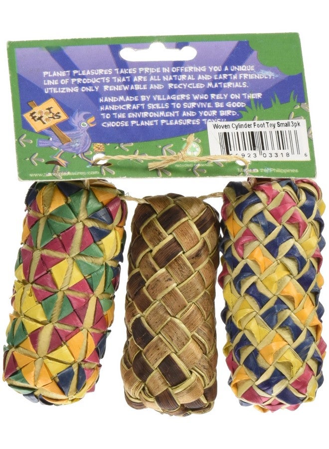 Planet Pleasures Woven Cylinder Foot Toy (3 Pack), Small - Image 2