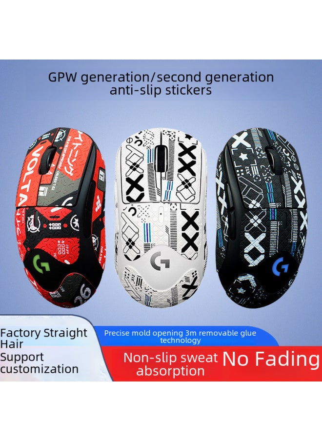 Generic - Rubberized Anti-slip Mouse Pad For Logitech Gpw 1st/2nd Generation Sweat-resistant Stickers Gpx Sweat-absorbent Back Side Cover-Color:GPW Second Generation White Snow Pattern ] - Image 1