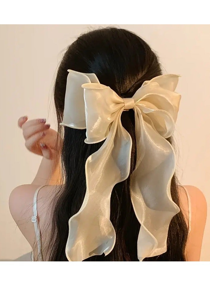 Goolsky أربطة شعر كبيرة للنساء رibbons شعر كبيرة ذات ذيل طويل ملحقات شعر كبيرة دبابيس مشبك عقدة شعر - Image 4