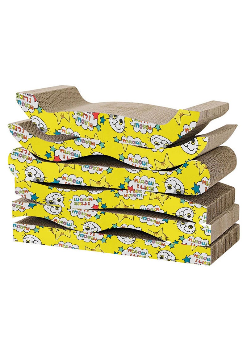 CATANES 6 Packs Of Cat Scratchers Cardboard Cat Scratch Pad with Premium Scratch Textures Design Durable Cat Scratching Pad Reversible - Image 3