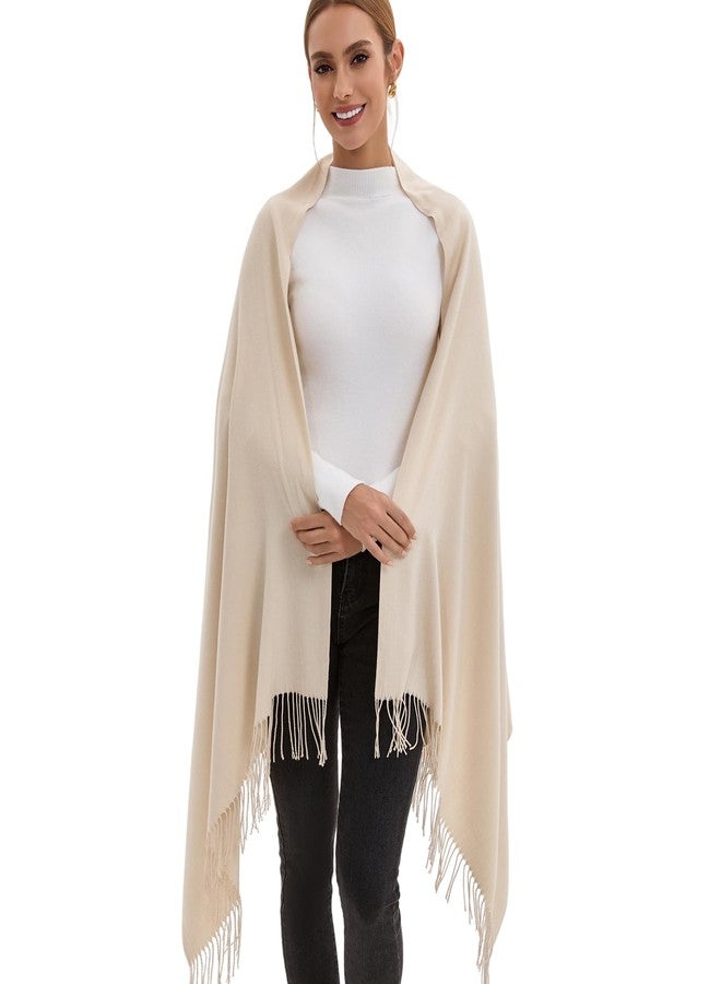vimate Beige Pashmina Shawl-Winter Women Wedding Guest Pashmina Scarf and Wraps for Bridal Bridesmaid (Beige) - Image 3