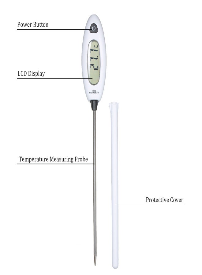 LCD Digital Food Thermometer 5.9-inch Probe Pen-type Kitchen Thermometer Instant Read for Meat Milk Food Liquid Cooking Baking Frying BBQ Grilling -50~300℃ Range MAX/MIN Measurement - Image 3