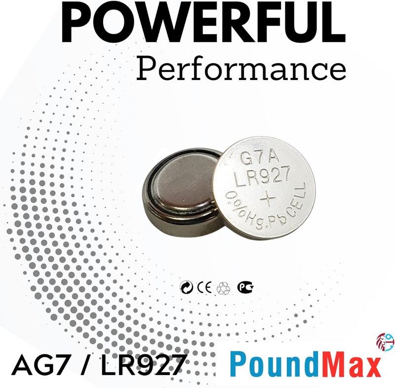 PoundMax 10x AG7 (LR57, LR927, 395) 1.5V Alkaline Button Cell Batteries - 10-Pack - Image 4