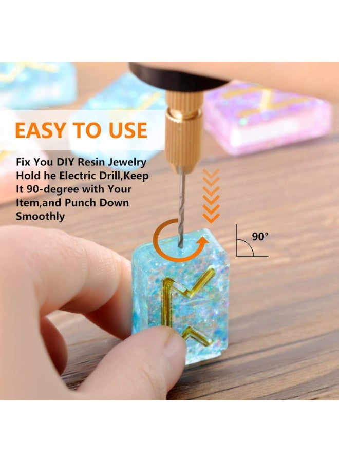 Portable Electric Drill Kit for Resin Molds and Jewelry Making, with 5pcs 0.8-1.2mm Precision Drill Bits and Wrench Perfect for Resin, Wood, Plastic, Clay, Fine Craft Projects - Image 2