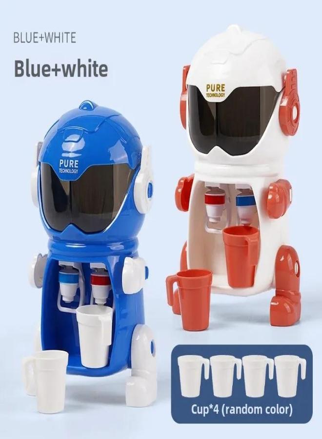 Factory Direct children's mini robot water dispenser toy can drink water out simulation real play house boys and girls toys(Robot water dispenser blue + white, No specifications) - Image 1